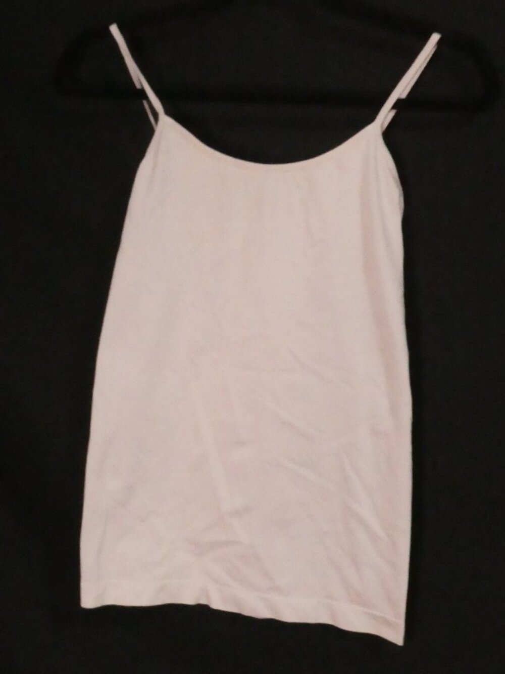 Classic White Spaghetti Strap Camisole Layering Tank Top P2P 13.5" measured